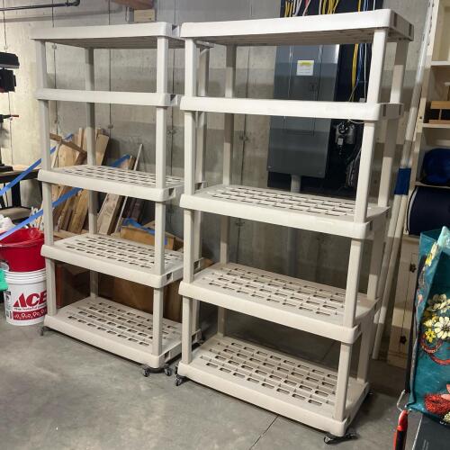 Set of 2 Seville Classics 5-Shelf Plastic Utility Racks