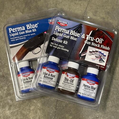 Birchwood Casey Perma Blue Gun Blue Kit & Perma Blue Tru-Oil Deluxe Gun Stock Finish Kit Sealed