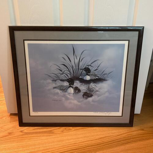 25.25&rdquo; x 21.75&rdquo; Signed Limited Edition Loon Print - 54/500