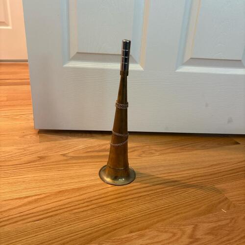 Vintage Brass Hunting Horn with Chain