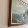 41&rdquo; x 29&rdquo; Large Signed Dillon Oil Painting - Harbor Scene - 3