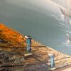 41&rdquo; x 29&rdquo; Large Signed Dillon Oil Painting - Harbor Scene - 5