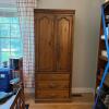 Solid Wood Two-Door and Three-Drawer Wardrobe Armoire