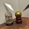 Harry Potter Golden Snitch Replica on Stand and Hedwig in Cage Figurine - 2