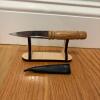 Scottish Sgian Dubh, Canarywood Handle with Sheath and Display Stand