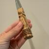 Scottish Sgian Dubh, Lebrawood Handle with Sheath and Display Stand - 4