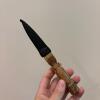Scottish Sgian Dubh, Lebrawood Handle with Sheath and Display Stand - 7