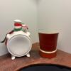 European Souvenir Ceramic Lot - Budapest Flask and Norway Chair Toothpick Holder - 2