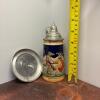 European Souvenir Lot - Pewter Viking Ship Plate and Lidded Beer Stein - 10
