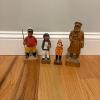 Hand-Carved Norwegian Folk Art Figurine Four Piece Lot