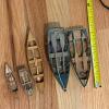 Collection of Five Small Decorative Wooden Rowboats and Canoes - 11