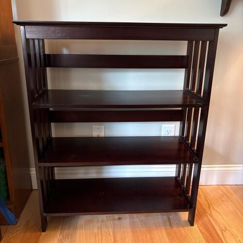 Three Shelf Wooden Bookcase - Cherry Finish (1 of 2)