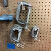 Lot of Nine Heavy-Duty C-Clamps - Three Assorted Sizes - Mostly Craftsman