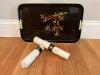 Japanese Lacquered Tea Serving Tray Set