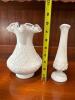 Milk Glass Vases Pair - 2