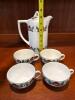 Handpainted Norwegian Rosemaling Porcelain Coffee Set & Plates - 2