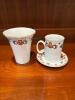 Porsgrund Norway Porcelain Rosemaling Vase, Mug & Saucer