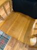 Pair of Oak Windsor Colonial Dining Armchairs with Black Cushions - 4