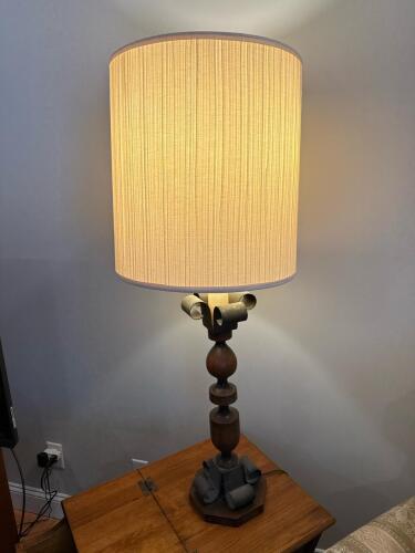 Vintage Table Lamp with Scroll Accents