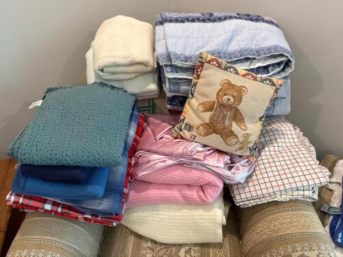 Large Assorted Bedding/Linens Collection