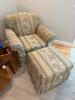 Traditional Upholstered Armchair & Ottoman Set