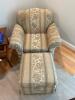 Traditional Upholstered Armchair & Ottoman Set - 2