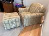 Traditional Upholstered Armchair & Ottoman Set - 5
