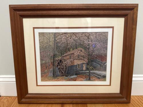 24.5" x 20.5" Thelma Winter's "Rice Grist Mill" Framed Lithograph