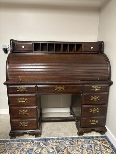 Solid Wood Roll-Top Desk