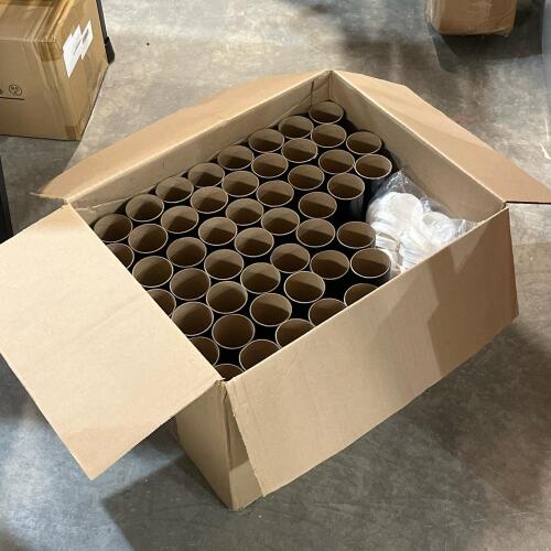 Lot Of Black Cardboard Mailing Tubes With White End Caps