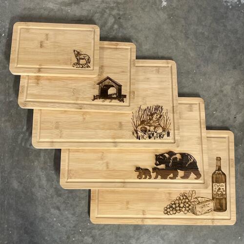 Laser Engraved Cutting Board Set