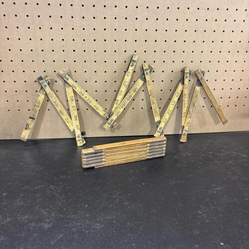 Pair of Vintage 72" Wooden Folding Carpenter's Rulers