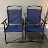 Pair of Blue Folding Camp Chairs