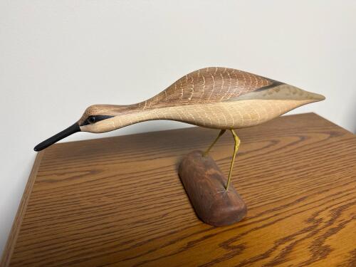 Wooden Snipe Sculpture by Bill&rsquo;s Bird Carvings