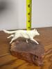 Running Wolf Figurine on Burl Wood Base - 2
