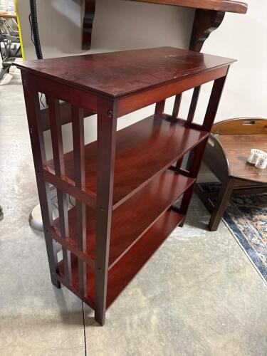 Mission Style 3-Shelf Wooden Bookshelf