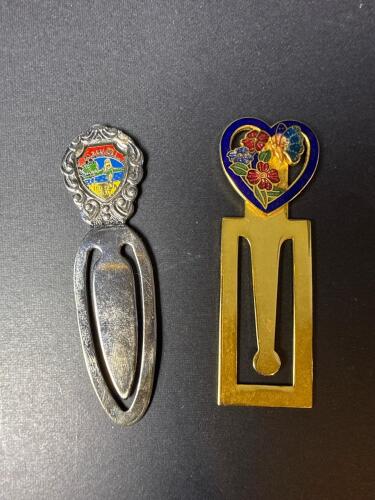 Vintage Enamel Metal Souvenir Bookmarks