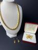 Monet Gold-Tone Necklace, Dangle Earrings, and Butterfly Brooch