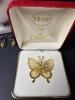 Monet Gold-Tone Necklace, Dangle Earrings, and Butterfly Brooch - 2