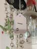 Set of 2 Glass Wind Chimes with Bird and Hummingbird Designs - 5