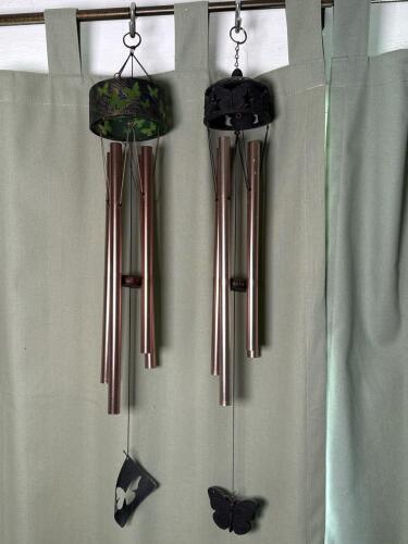 Pair of Butterfly Theme Metal Wind Chimes
