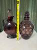 Pair of Amethyst Pressed Glass Decanters - 2