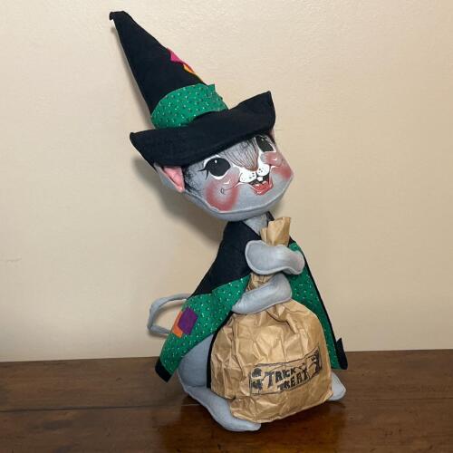 Collectible Vintage Annalee 1988 Halloween Cat Witch Plush Figure