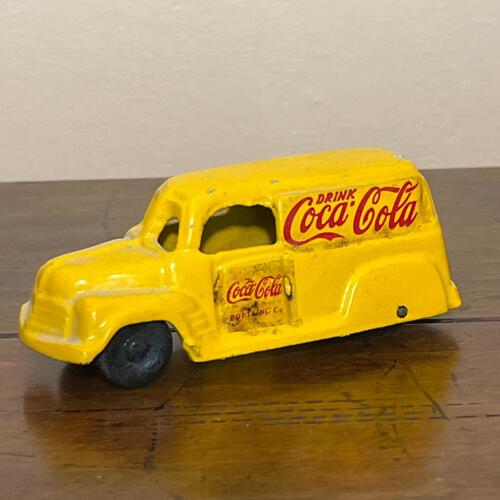 Vintage Die-Cast Yellow Coca-Cola Delivery Van Toy