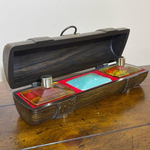 Vintage Avon Excalibur Cologne & After Shave Gift Set in Treasure Chest Case