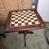 Collapsible Wooden Chess Table with Hand-Painted Floral Corners