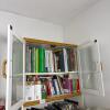 White Storage Hutch with Wood Accents - 4