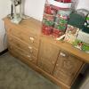 Tan Bureau with Cabinet & Drawers