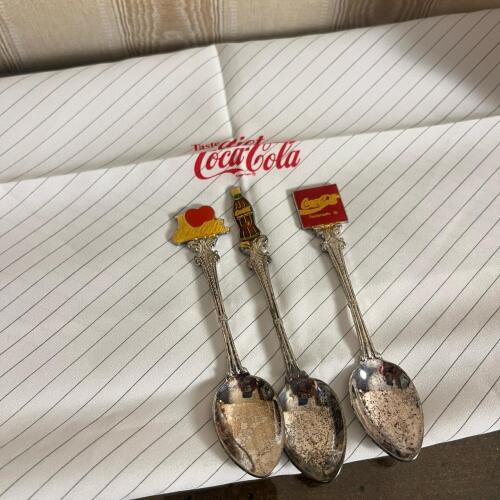 Coca-Cola Collectible Spoon Set & Diet Coke Handkerchief