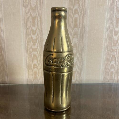 Vintage Brass Coca-Cola Bottle 8" Collectible Paperweight